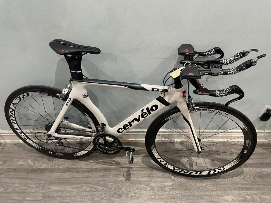 *Cervelo P3 Dura-Ace 7800 10sp Rim Brake Triathlon Bike Wht/Blk 51cm