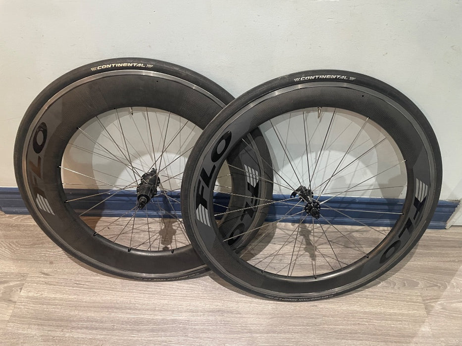 *Flo 60/90 11sp Carbon Rim Brake Wheelset Blk/Gry 700c
