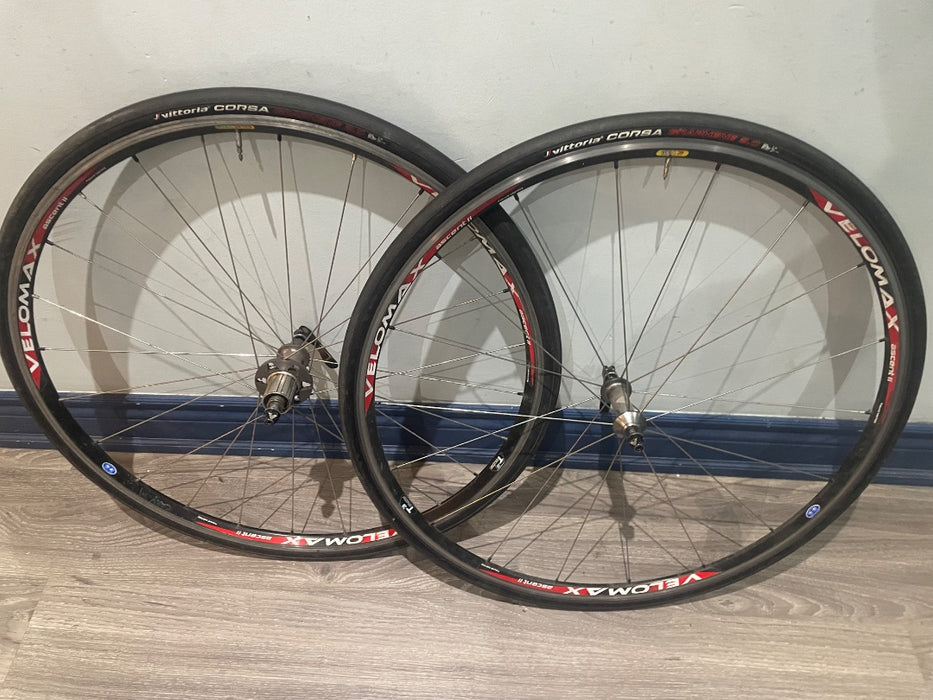 *Velomax Ascend II Alloy Rim Brake Wheelset Silver 700c