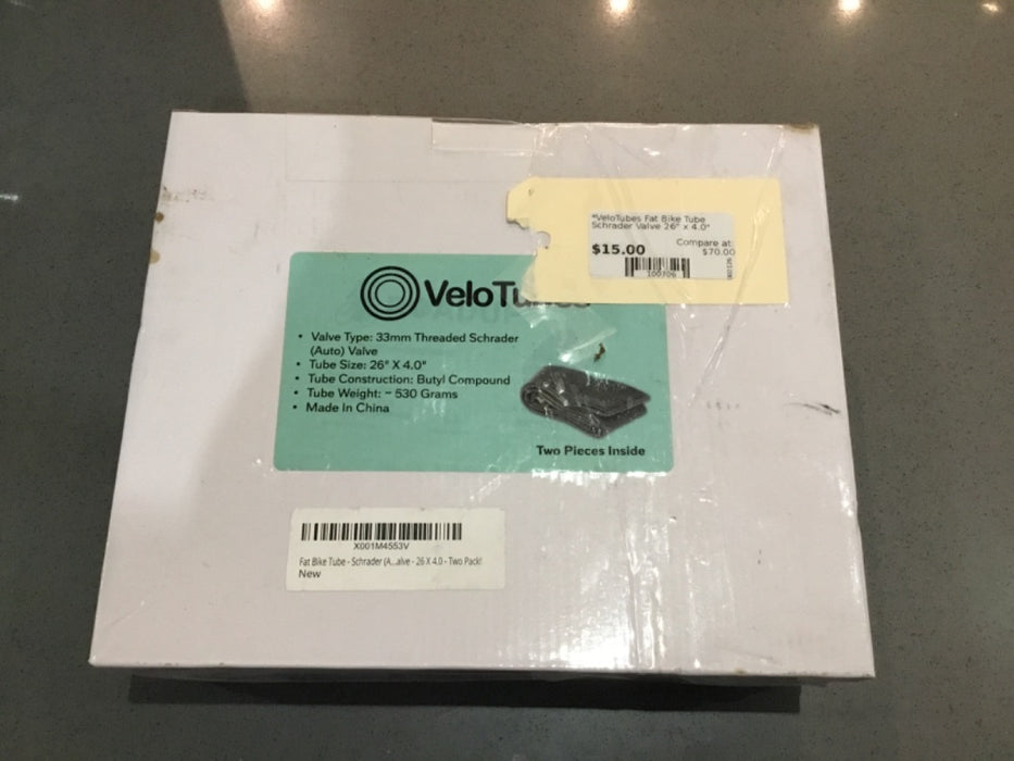 *VeloTubes Fat Bike Tube Schrader Valve 26" x 4.0"