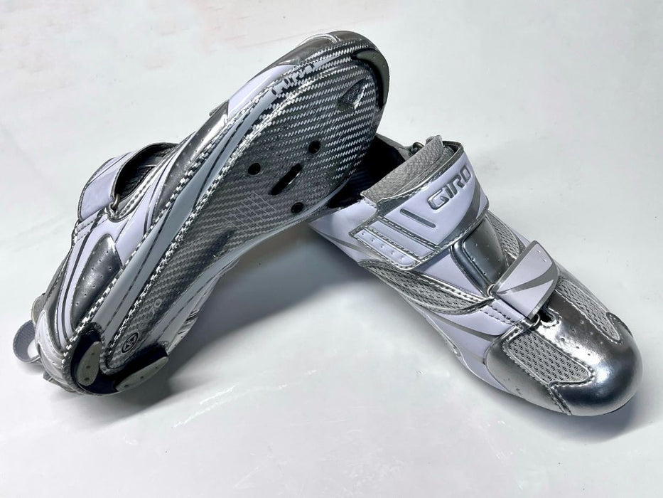 *Giro Facet Women's Triathlon Cycling Shoe Chrome/White 39