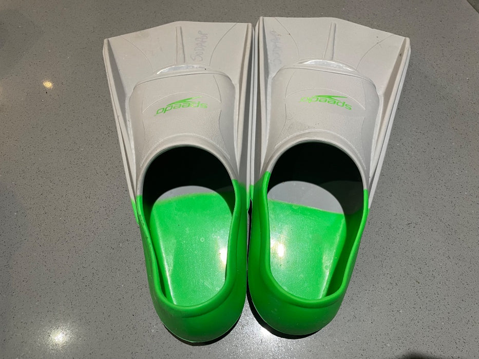 Speedo Kids Zoomer Fins Gry/Org Youth 5-6