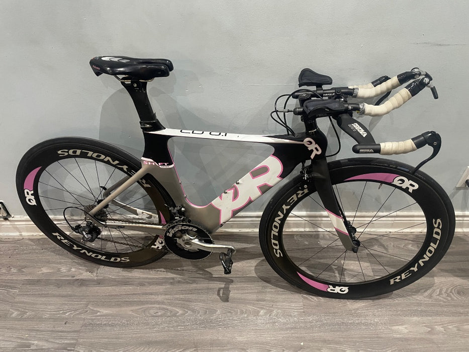*Quintana Roo CD0.1 Ultegra 6700 10sp Rim Brake Carbon Tri Bike Blk/Pnk/Wht 51cm