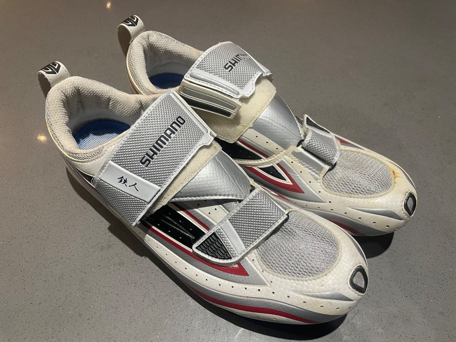 *Shimano TR-70 Men's Road Cycling Shoe Wht/Red 45.5