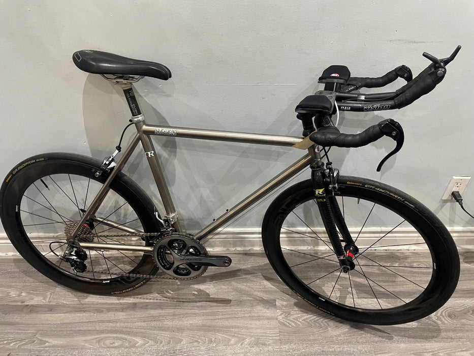 ホンマ　LB737　H&F　NEW TITINIUM CARBON R-1 Merlin/QR Dura Ace 9000 11sp Titanium Rim Brake Tri Bike Titanium 48c