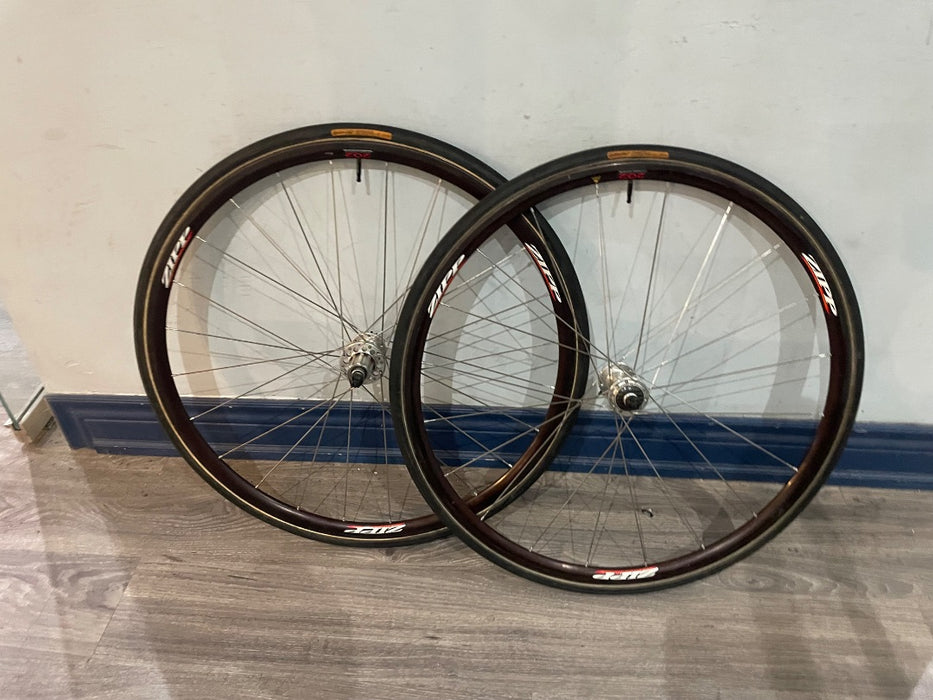 *Zipp 202 Tubular 10sp Carbon Rim Brake Wheelset Ox Blood 700c