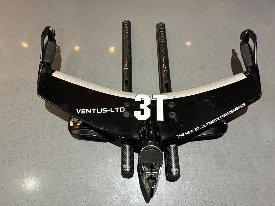 *3T Ventus LTD Carbon Aerobar Blk/Slv +/-