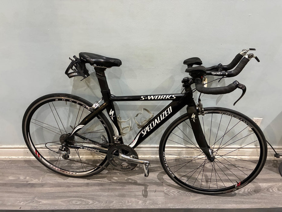 *Specialized S Works Alloy Transition Dura Ace 7800 10sp Rim Brake Tri Bike Black 48cm
