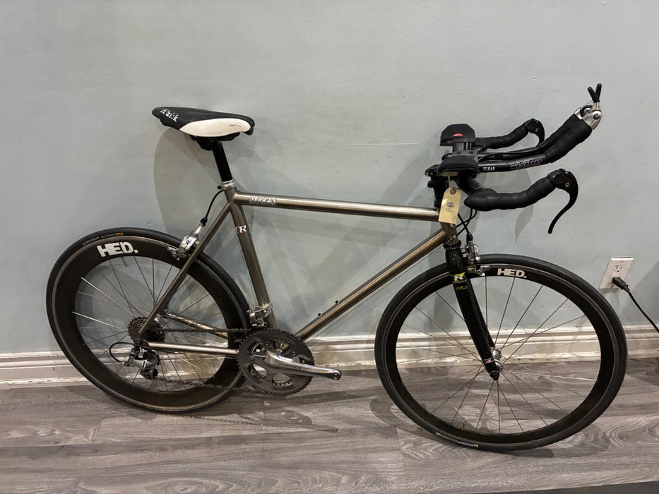 *Merlin/QR Dura Ace 7800 10sp Titanium Rim Brake Tri Bike  48cm
