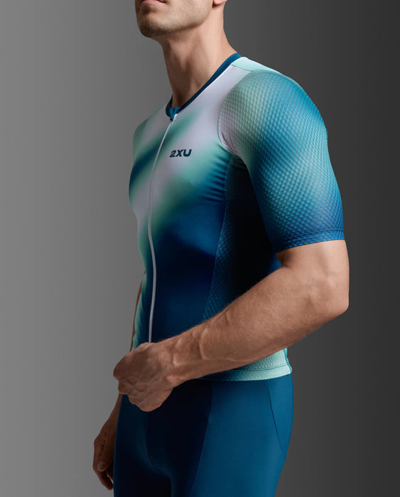 2XU Men's Aero Hex Sleeved Tri Top
