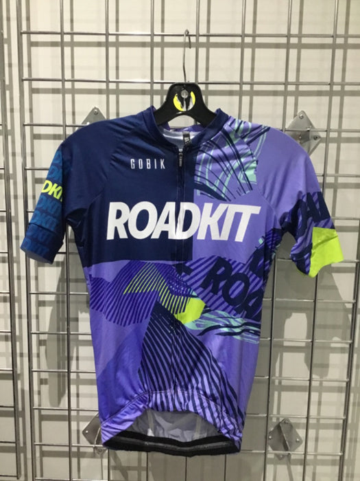 *Gobik Men's Short Sleeve Cycling Jersey Pur/Blu/Yel S